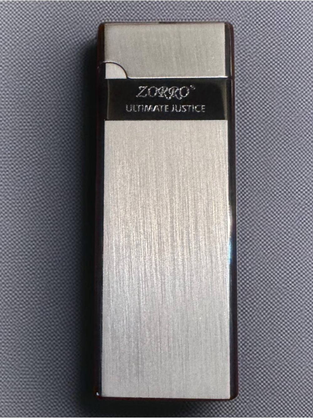 ZORRO Slim Black Metal Butane Lighter Windproof Refillable Gift Box New